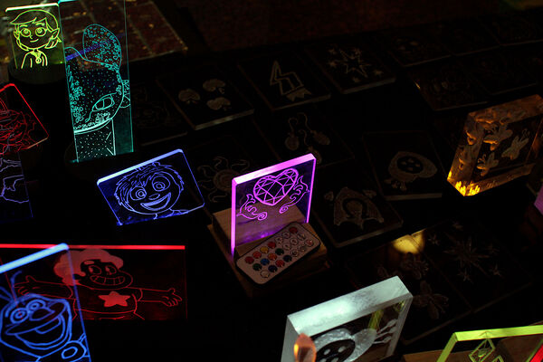 Colorful variation of LED pictures at my table_